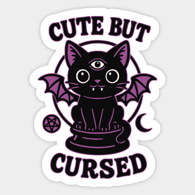 Cute But Cursed Sticker by Designed By Marty